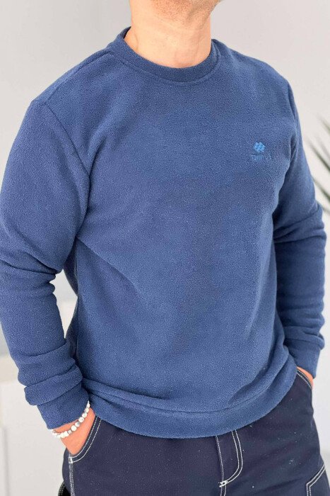 POLAR ONE COLOR MEN SWEATSHIRT BLUE/BLU - KLAUDIO FASHION