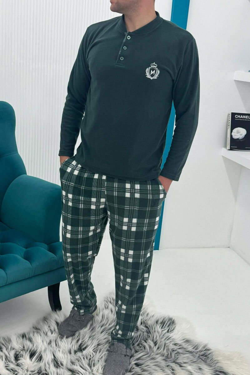POLAR SWEATSHIRT+ SWEATPANTS MEN PYJAMAS GREEN/JESHILE - 1