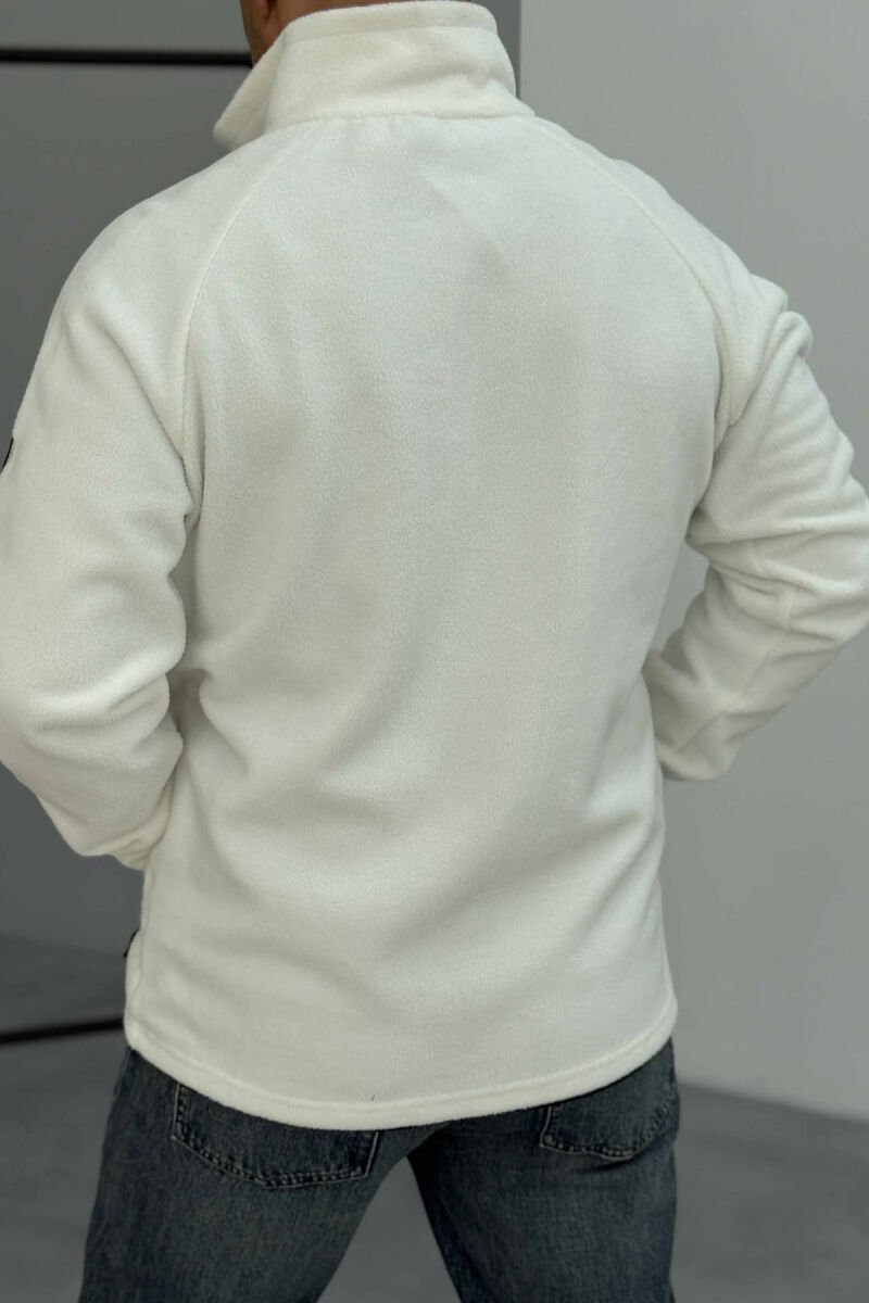 POLAR WARM ONE COLOR ZIPPER MEN JACKET WHITE-E BARDHE - 5