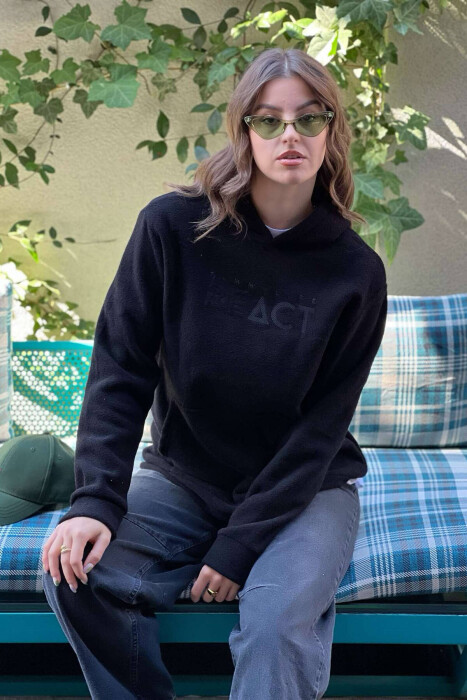 POLAR WRITTINGS WOMEN HOODIE BLACK/ E ZEZE - KLAUDIO FASHION