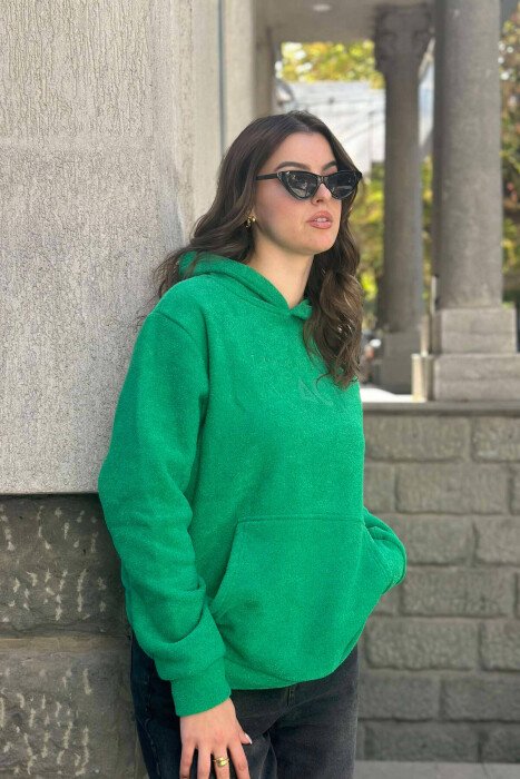 POLAR WRITTINGS WOMEN HOODIE GREEN/JESHILE - KLAUDIO FASHION