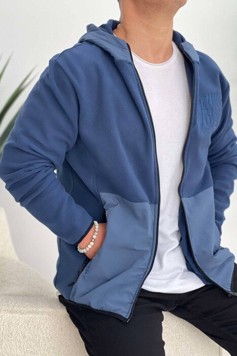 POLAR ZIPPER HOOD MEN JACKET BLUE/BLU - KLAUDIO FASHION