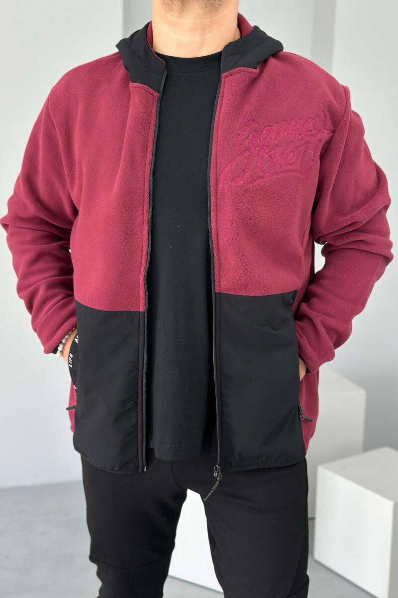POLAR ZIPPER HOOD MEN JACKET BURGUNDY/VISHNJE - 1