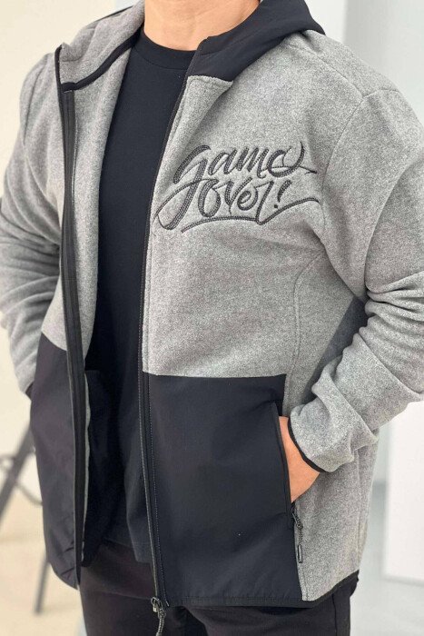 POLAR ZIPPER HOOD MEN JACKET GREY/GRI - KLAUDIO FASHION