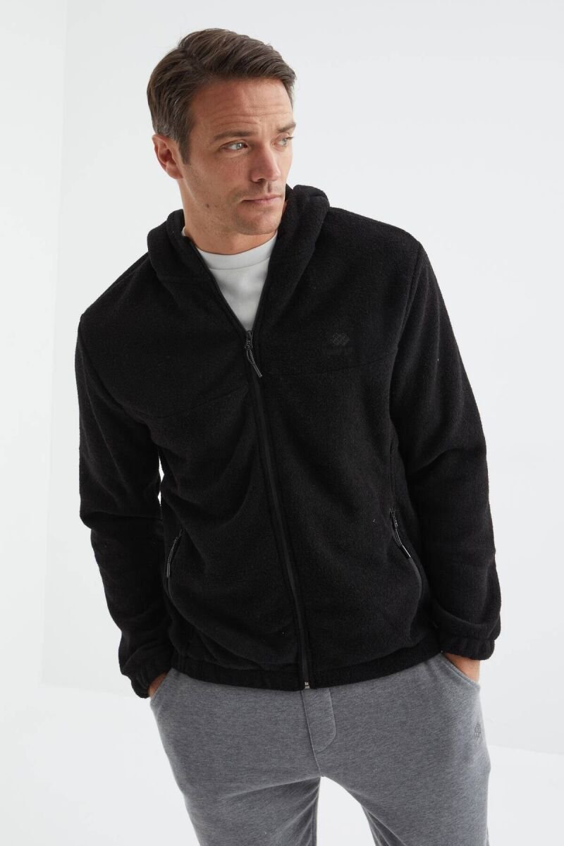 POLAR ZIPPER ONE COLOR WOMAN JACKET BLACK/ E ZEZE - 1