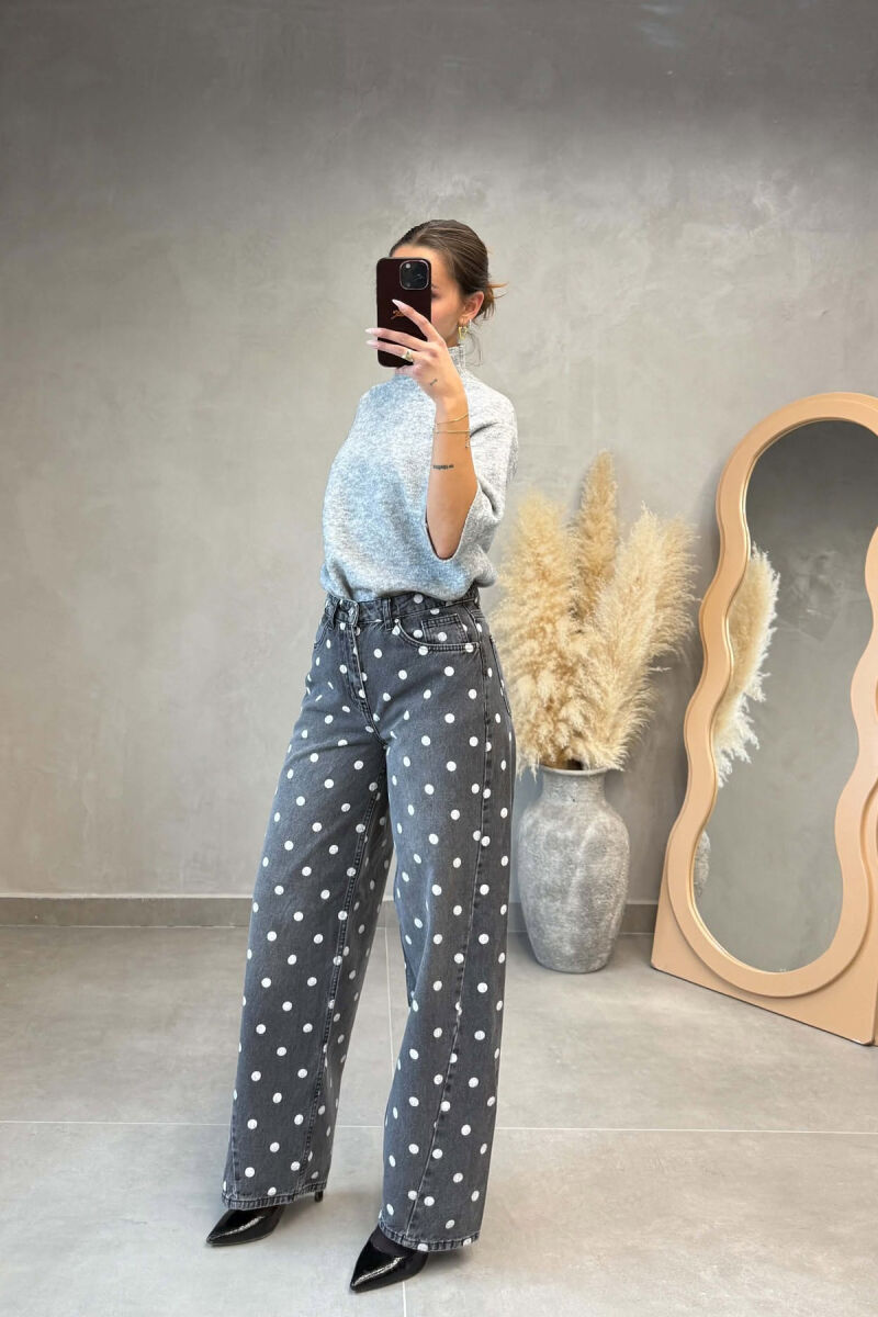 POLKA DOTS BALLON WOMAN JEANS GREY/GRI - 2