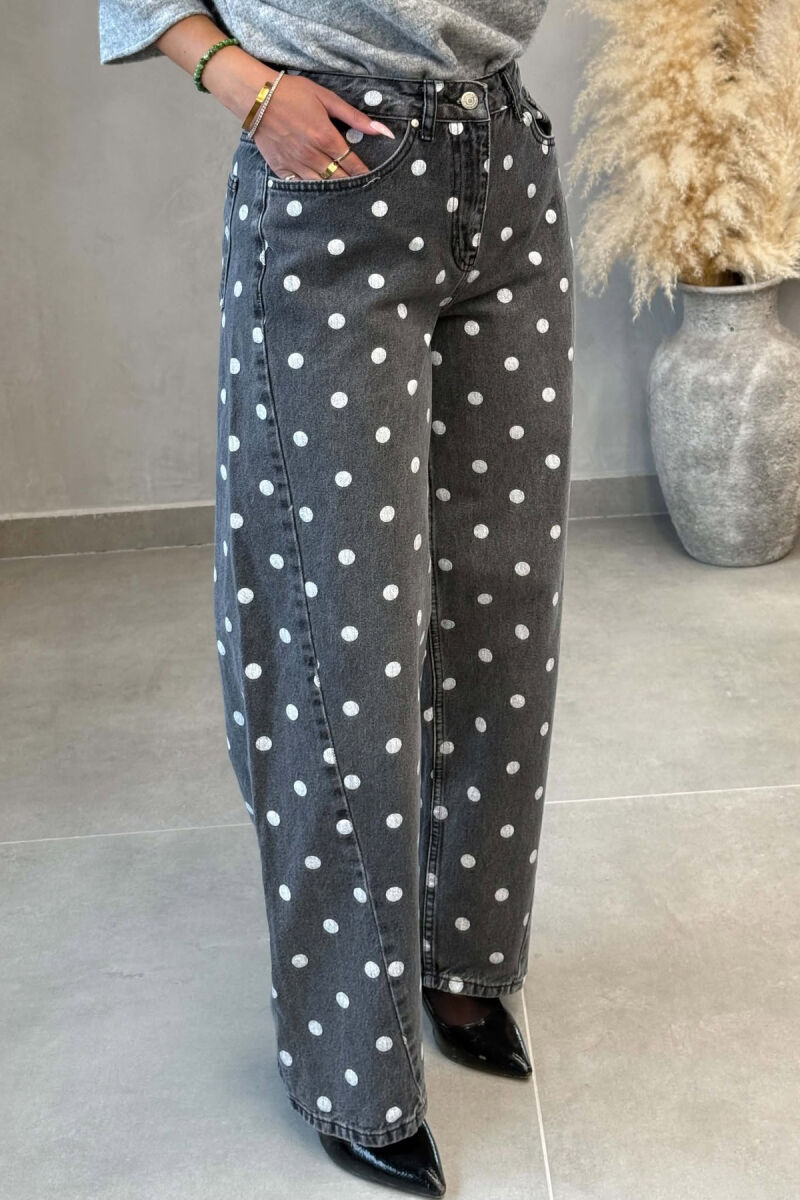POLKA DOTS BALLON WOMAN JEANS GREY/GRI - 4