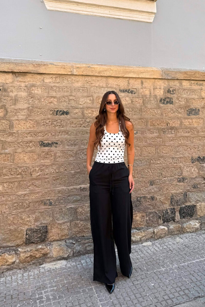 POLKA DOTS DESIGN SIMPLE WOMEN TANK TOP WHITE-E BARDHE - 5