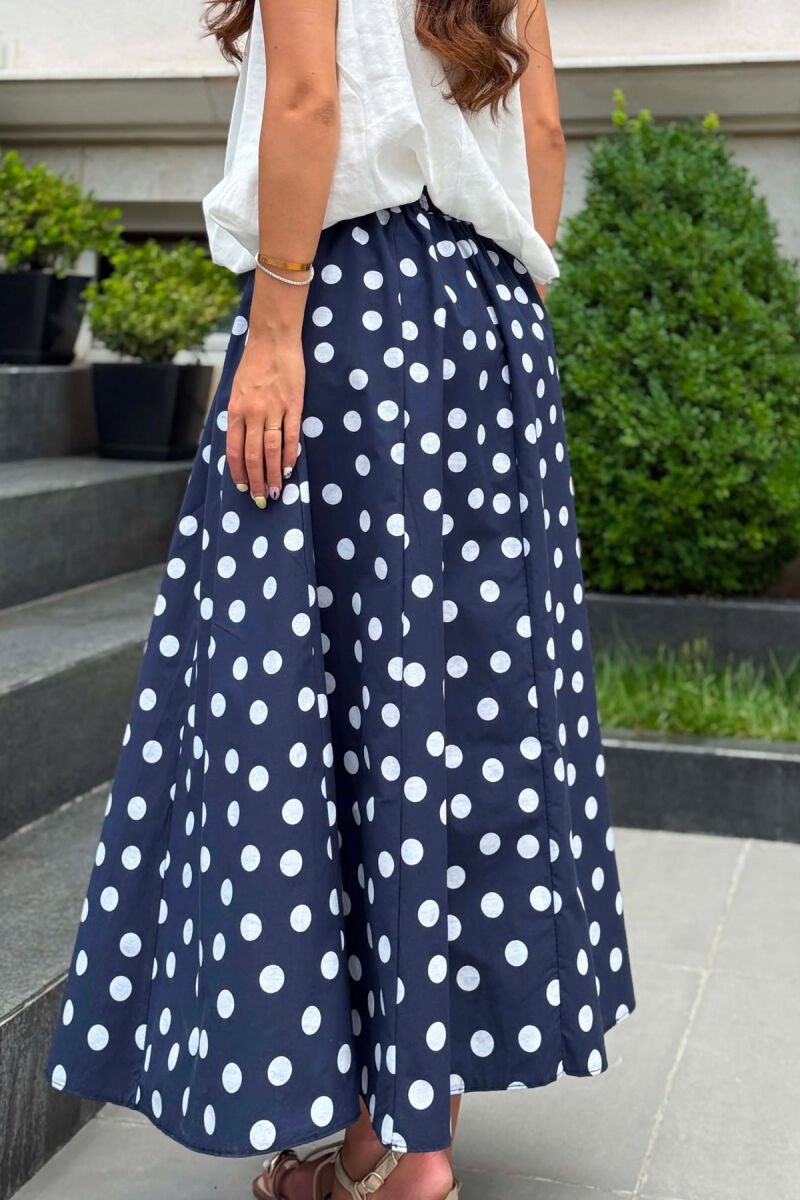 POLKA DOTS ELASTIC WAIST WOMAN SKIRT BLUE/BLU - 5