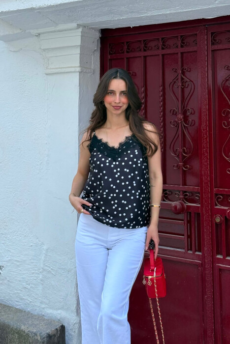KANATJERE ME DIZAJN POLKA DOTS PER FEMRA NE NGJYRE TE ZEZE - KLAUDIO FASHION