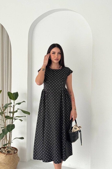 POLKA DOTS LACING WAIST WOMAN DRESS BLACK/ E ZEZE - 2