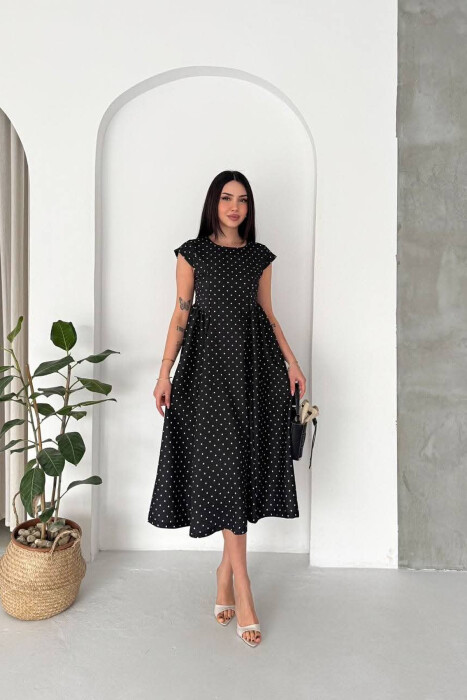 FUSTAN ME PIKA DHE BEL ELASTIK PER FEMRA NE NGJYRE TE ZEZE - KLAUDIO FASHION