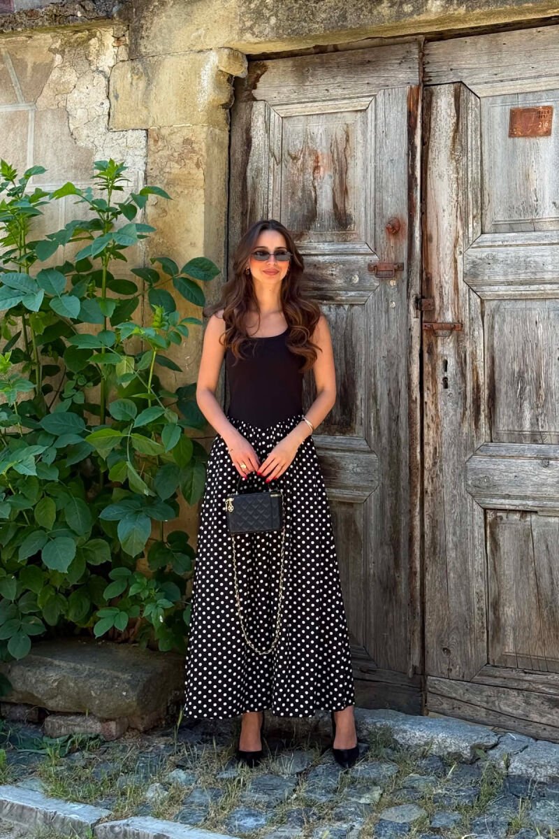 POLKA DOTS LONG WOMAN DRESS BLACK/ E ZEZE - 4