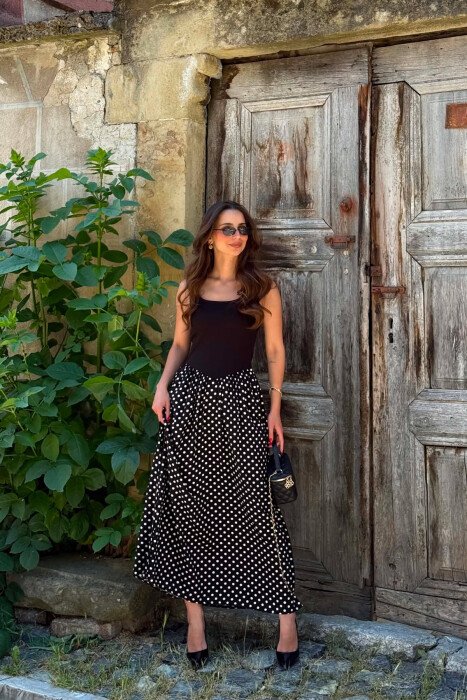 FUSTAN ME PIKA PER FEMRA NE NGJYRE TE ZEZE - KLAUDIO FASHION