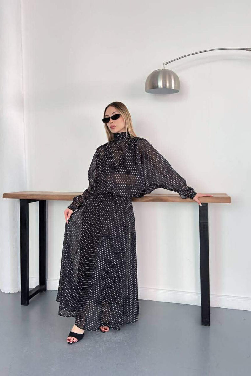 POLKA DOTS SHIRT + SKIRT WOMAN SET BLACK/ E ZEZE - 5
