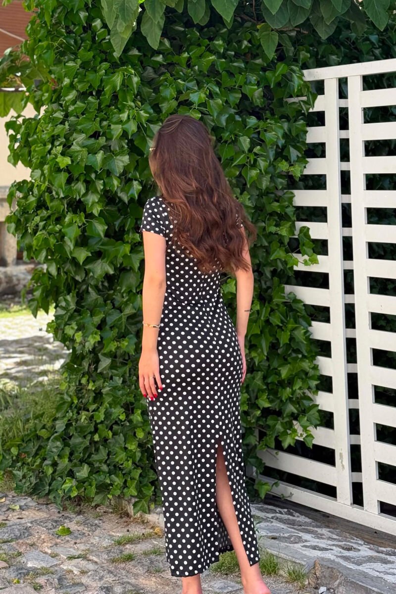 POLKA DOTS SHORT SLEEVE WOMAN DRESS BLACK/ E ZEZE - 2