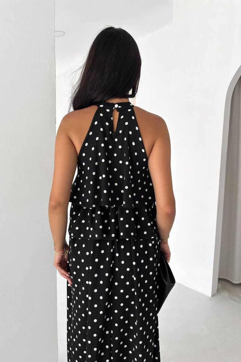POLKA DOTS SLEEVELESS WOMEN DRESS BLACK/ E ZEZE - 2