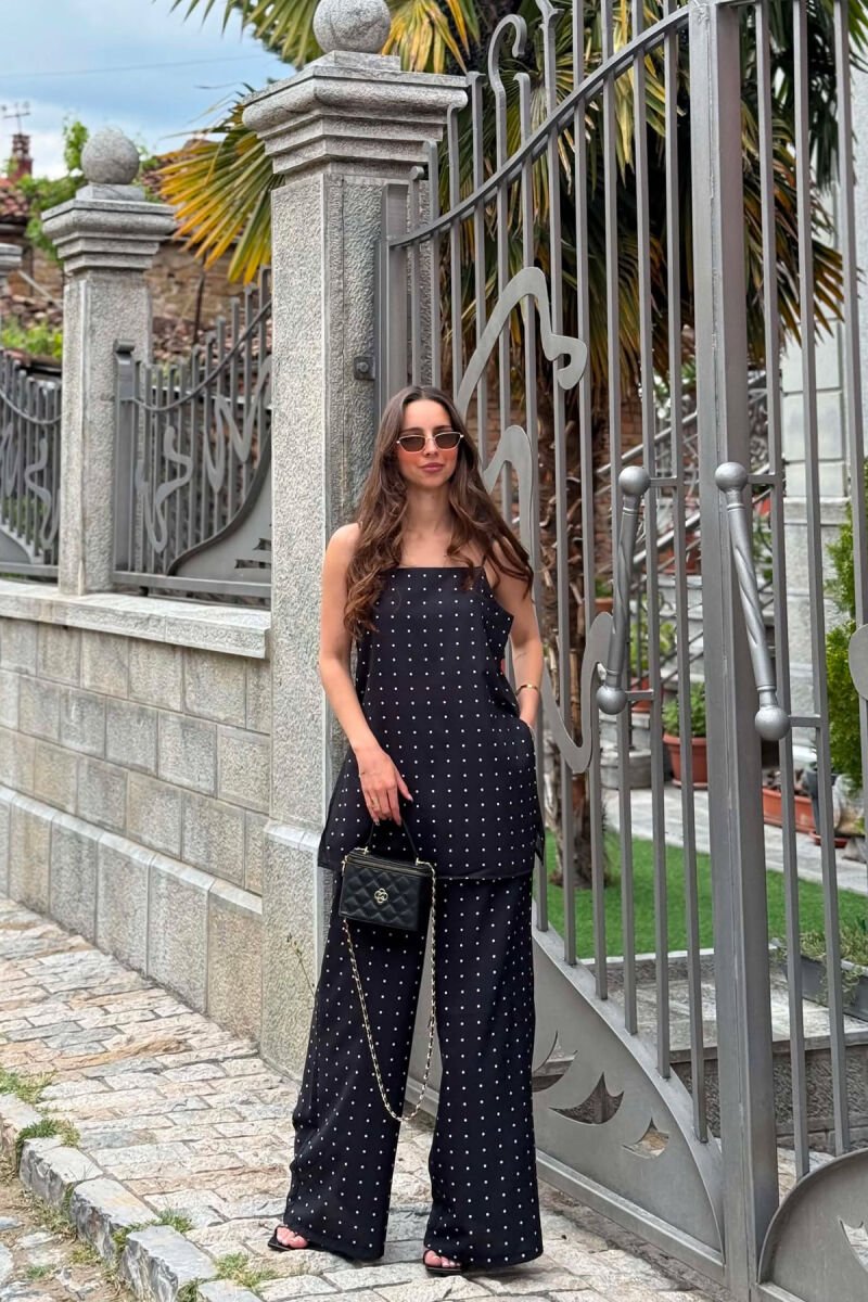 POLKA DOTS TANK TOP + TROUSERS WOMAN SET BLACK/ E ZEZE - 1