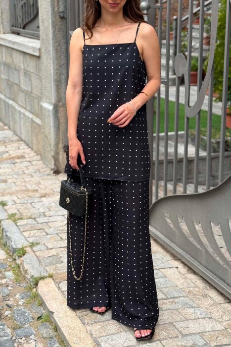 POLKA DOTS TANK TOP + TROUSERS WOMAN SET BLACK/ E ZEZE - 5
