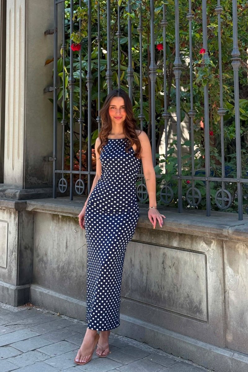 POLKA DOTS THIN STRAPS WOMAN DRESS BLUE/BLU - 2