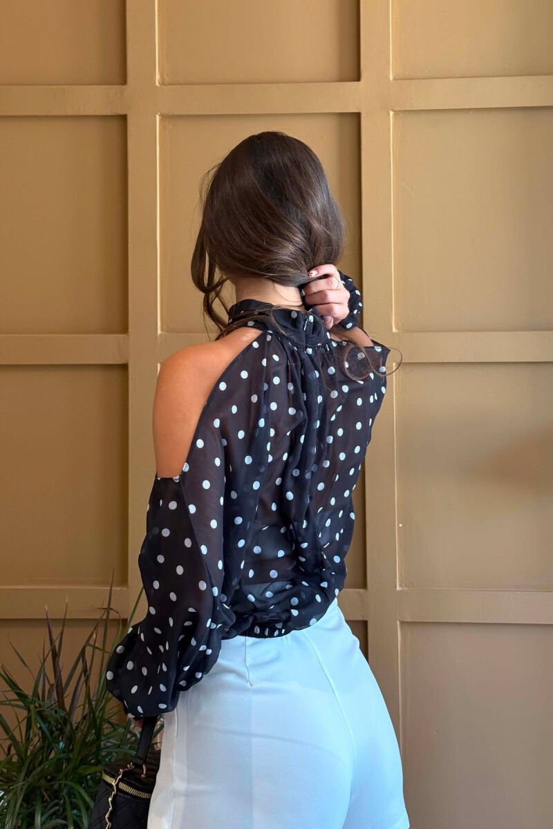 POLKA DOTS TULLE WOMAN SHIRTS BLACK/ E ZEZE - 3