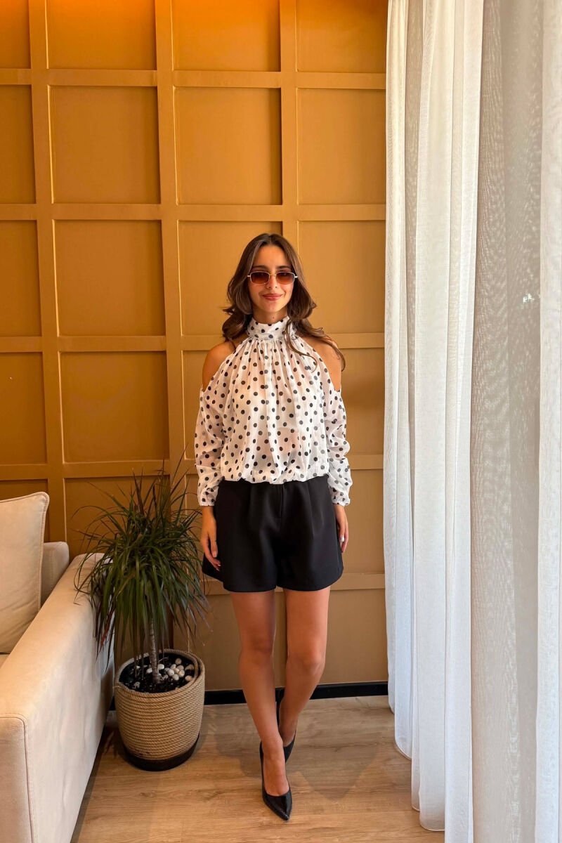 POLKA DOTS TULLE WOMAN SHIRTS WHITE-E BARDHE - 6