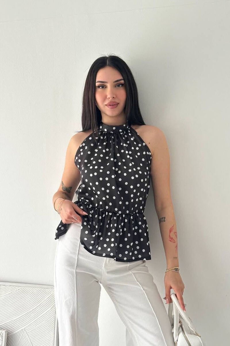 POLKA DOTS WOMAN TANK TOP BLACK/ E ZEZE - 1