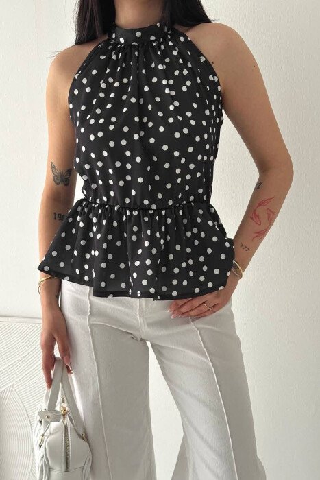 POLKA DOTS WOMAN TANK TOP BLACK/ E ZEZE - 3