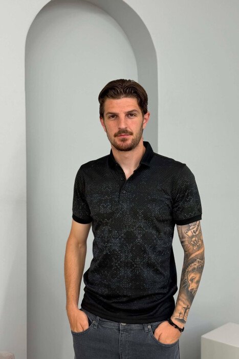 T-SHIRT ME JAKE POLO DHE ME DIZAJN PER MESHKUJ NE NGJYRE TE ZEZE 