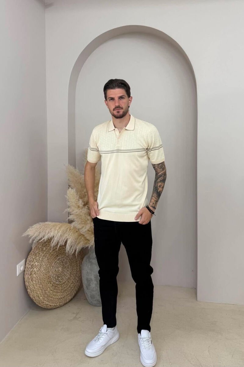 POLO NECK MEN T-SHIRT BEIGE/BEZHE - 3