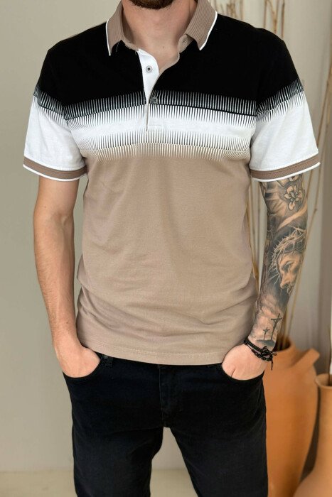 POLO NECK MEN T-SHIRT BEIGE/BEZHE - 2