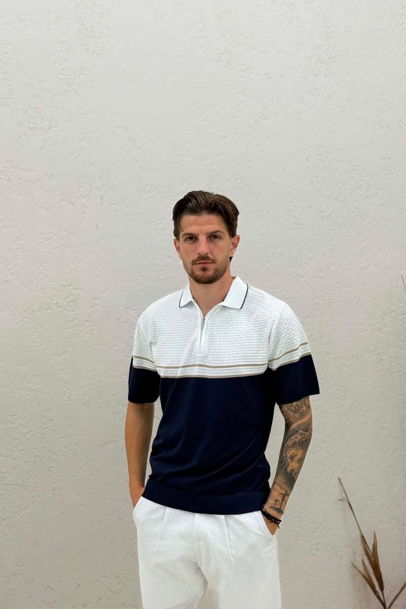 POLO NECK MEN T-SHIRT BLUE/BLU - 1