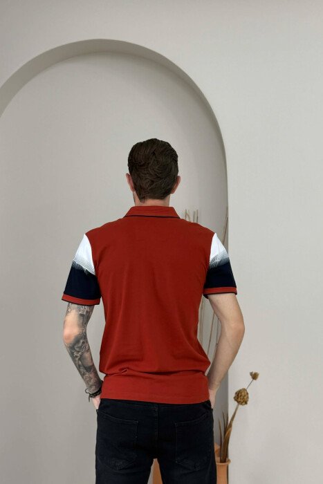 POLO NECK MEN T-SHIRT BRICK/TULLE - 3