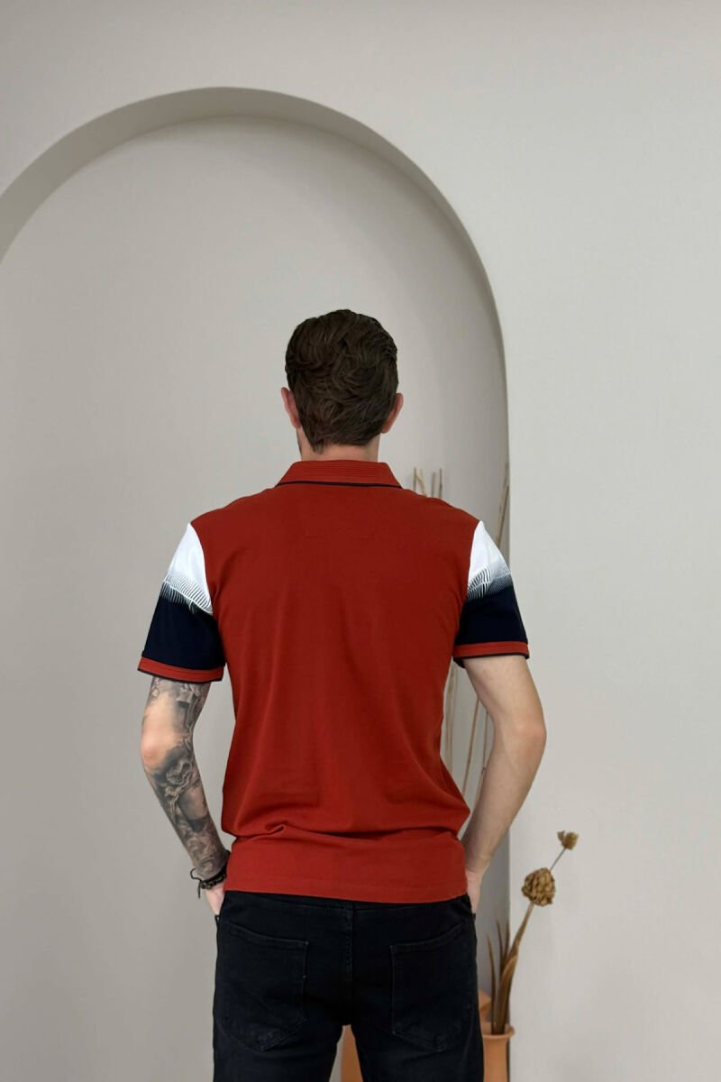 POLO NECK MEN T-SHIRT BRICK/TULLE - 3