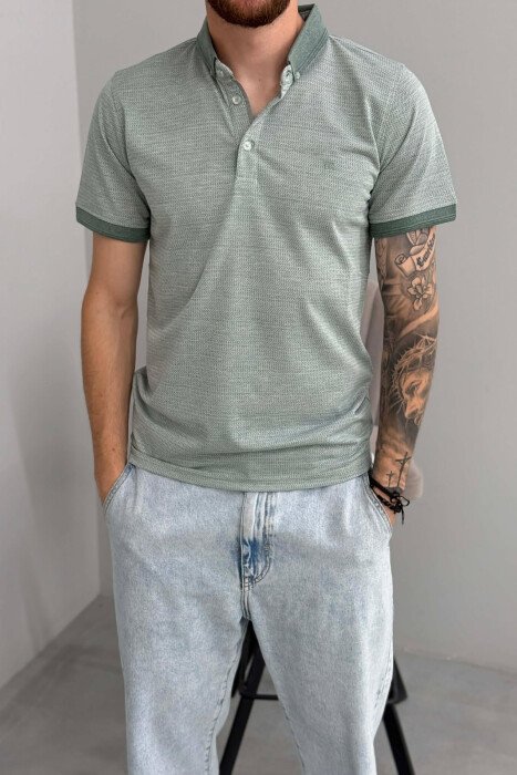 POLO NECK MEN T-SHIRT GREEN/JESHILE - 2