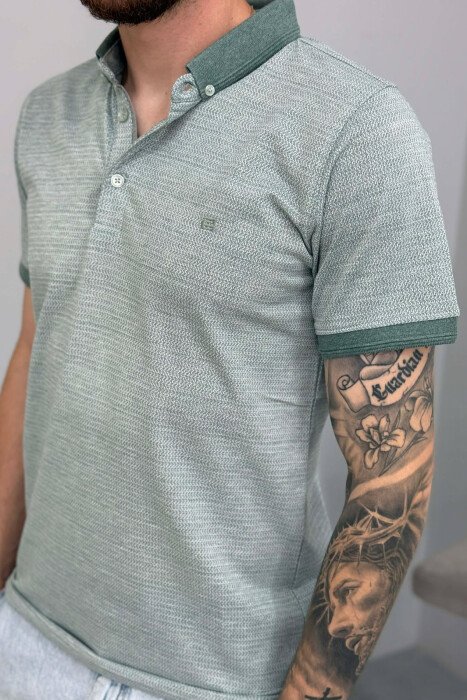 POLO NECK MEN T-SHIRT GREEN/JESHILE - 4