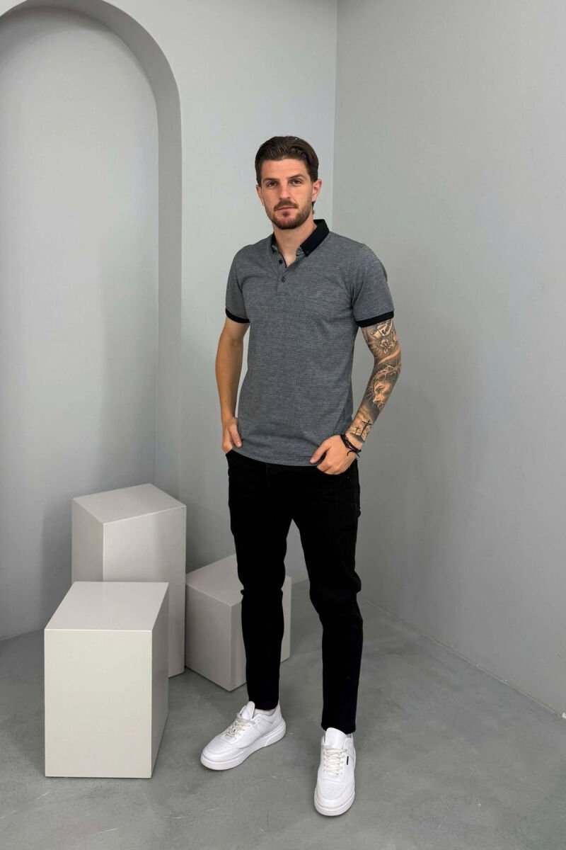 POLO NECK MEN T-SHIRT GREY/GRI - 4