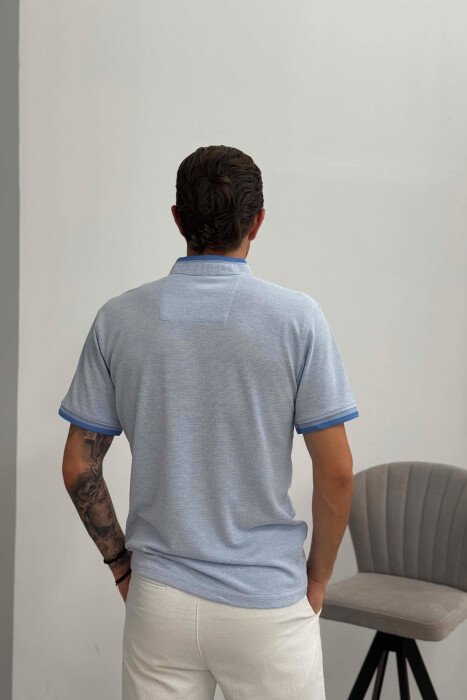 POLO NECK MEN T-SHIRT LIGHTBLUE/BZ - 2