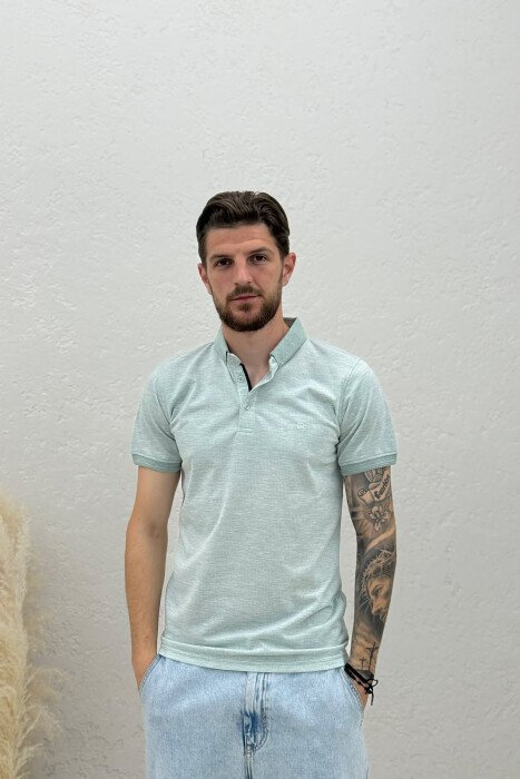 POLO NECK MEN T-SHIRT MINT/MENTE - 1