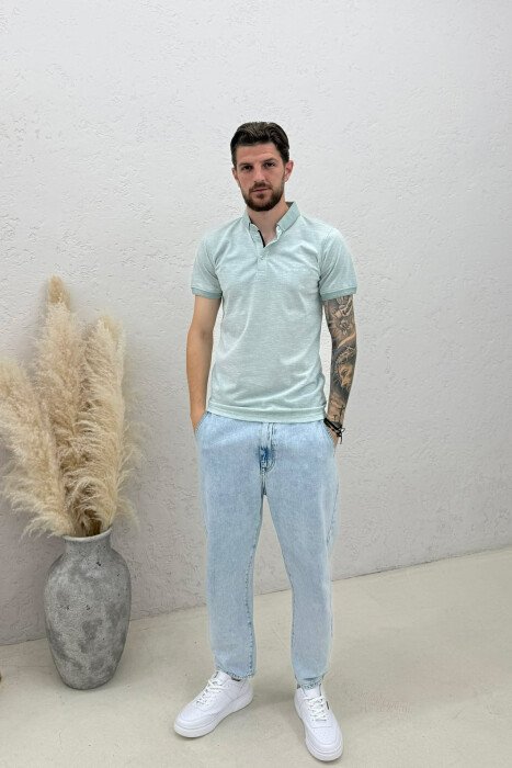 POLO NECK MEN T-SHIRT MINT/MENTE - 3