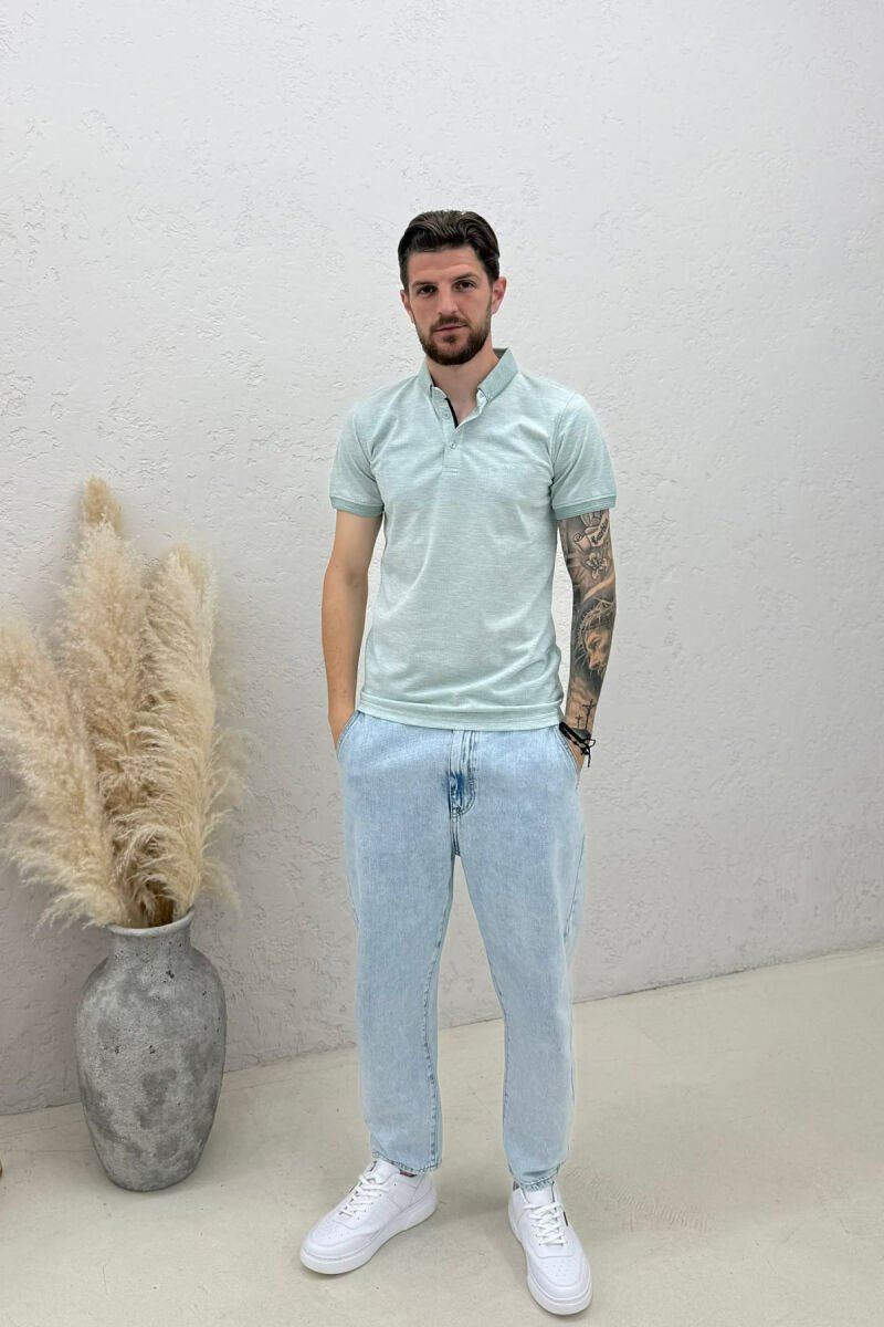 POLO NECK MEN T-SHIRT MINT/MENTE - 3