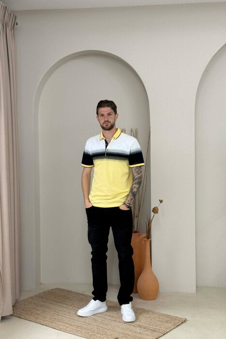 POLO NECK MEN T-SHIRT YELLOW/E VERDHE - 3