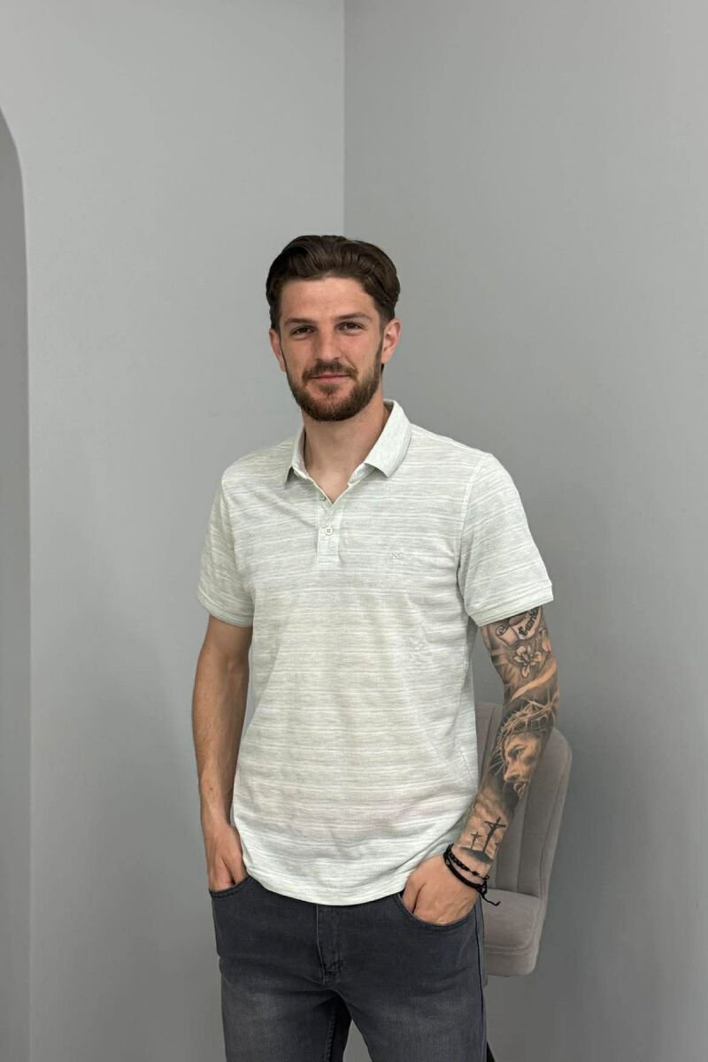 POLO NECK ONE COLOR MEN T-SHIRT MINT/MENTE - 1