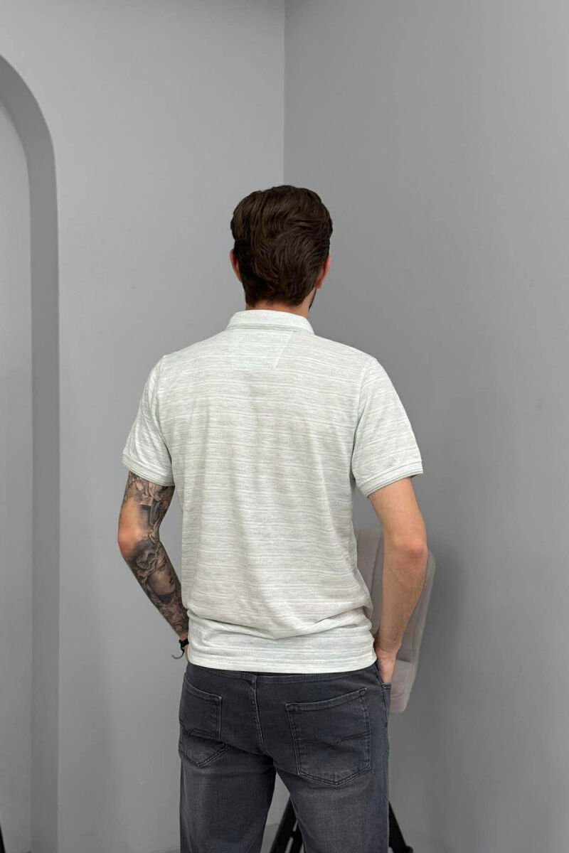 POLO NECK ONE COLOR MEN T-SHIRT MINT/MENTE - 3