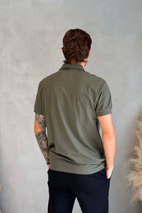 POLO NECK ONE COLOR MEN T-SHIRT OLIVE/ULLI - 2