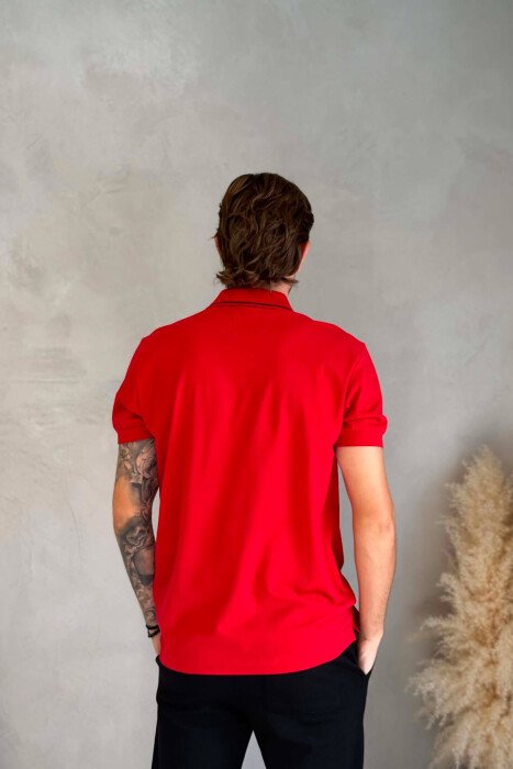 POLO NECK ONE COLOR MEN T-SHIRT RED/E KUQE - 2