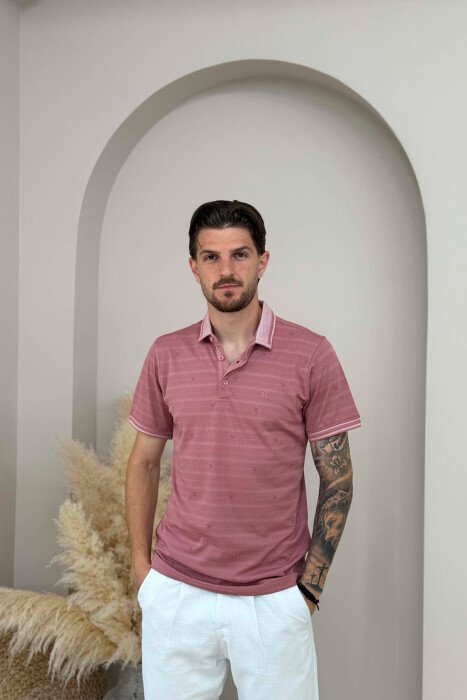 T-SHIRT NJE NGJYRESH NE JAKE POLO PER MESHKUJ NE NGJYRE UTHULL 