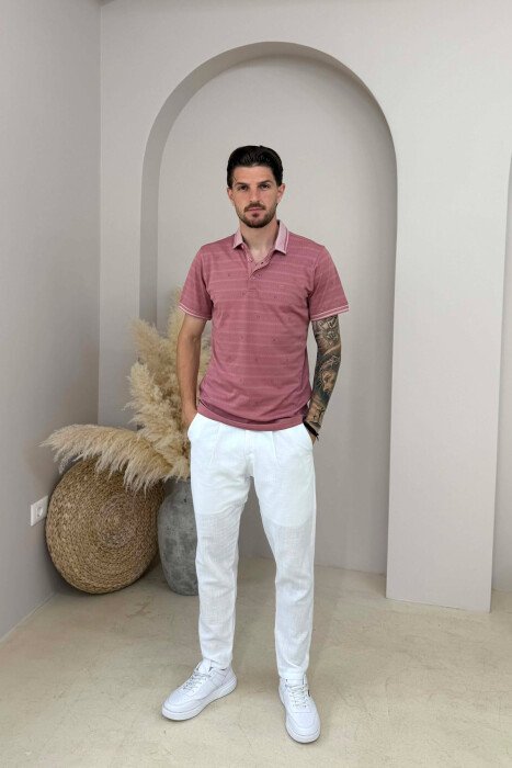 POLO NECK ONE COLOR MEN T SHIRT VINEGAR/UTHULL - 3