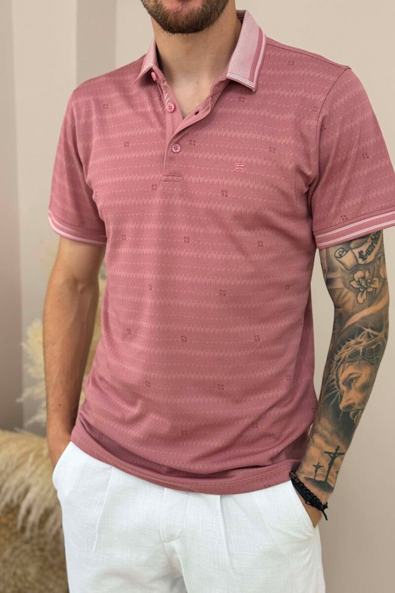 POLO NECK ONE COLOR MEN T SHIRT VINEGAR/UTHULL - 4