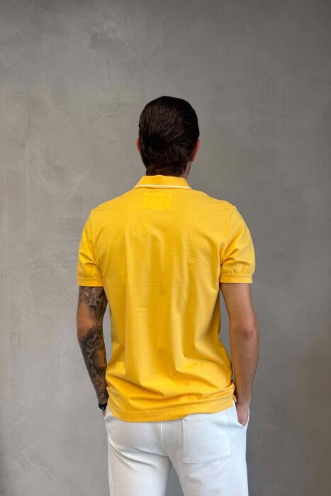 POLO NECK ONE COLOR MEN T-SHIRT YELLOW/E VERDHE - 2